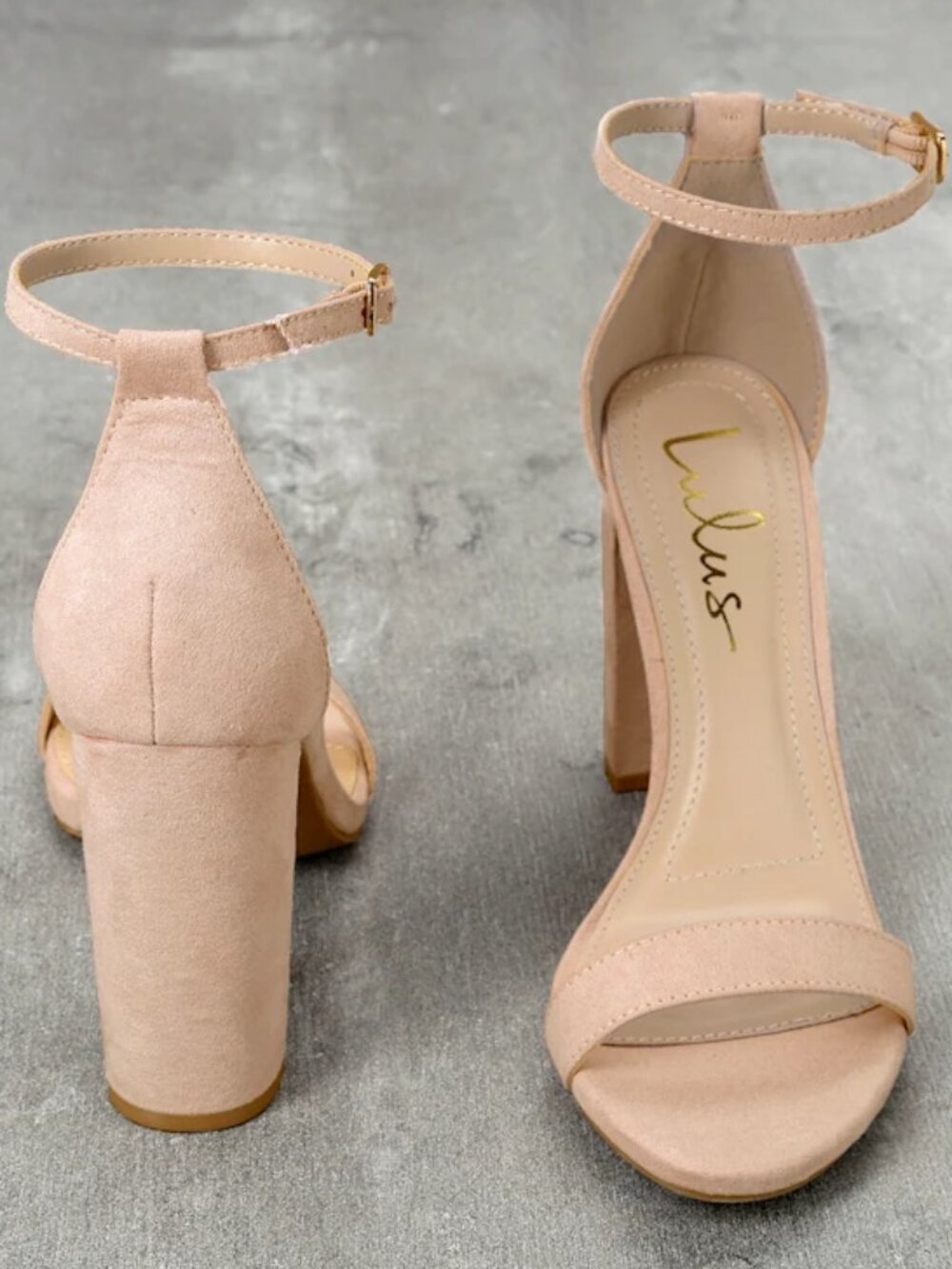 Brand New Lulus Taylor Natural Suede Ankle Strap Heels – Size 9